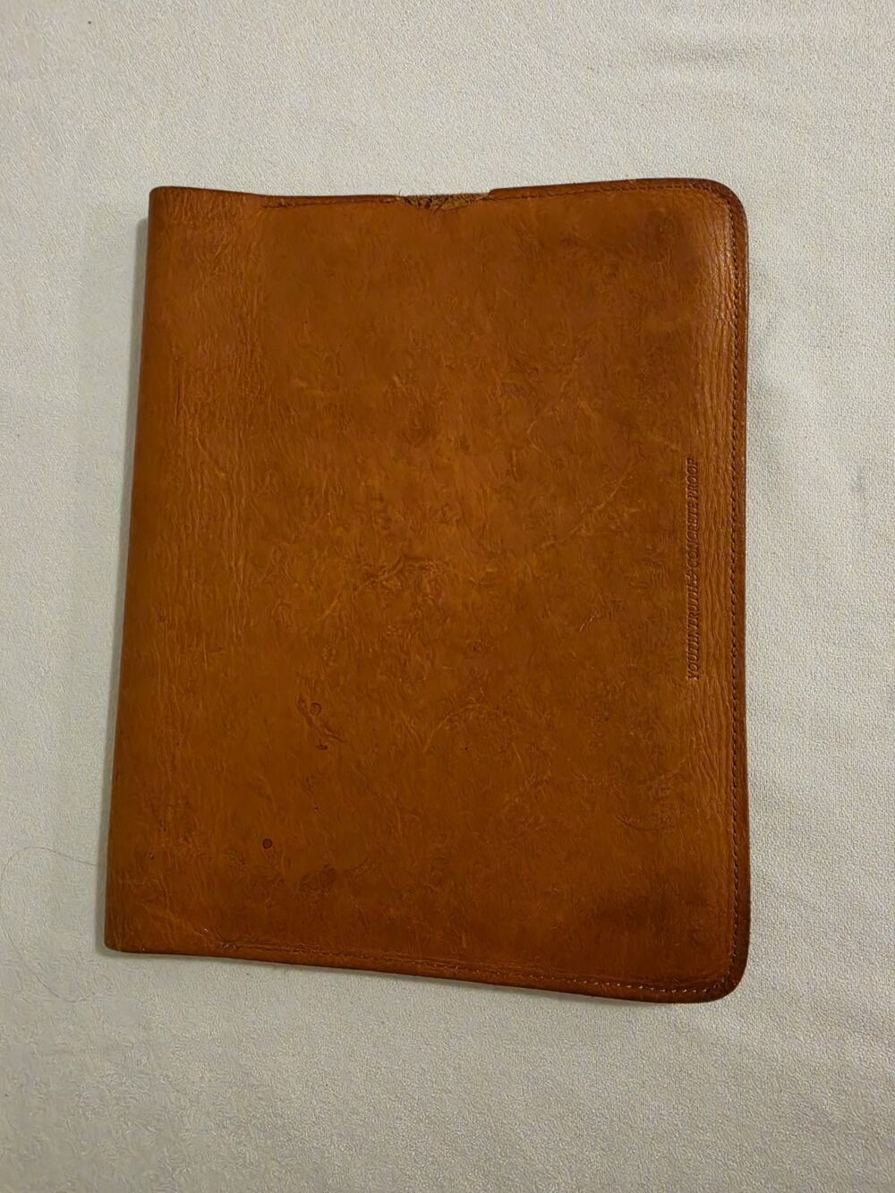 Nixon Edition Full Grain Leather iPad Case Sleeve Saddle Brown Vintage 2012
